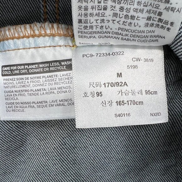 Levis Button Medium Wash Cotton Denim Jean Jacket sz M - Picture 12 of 15